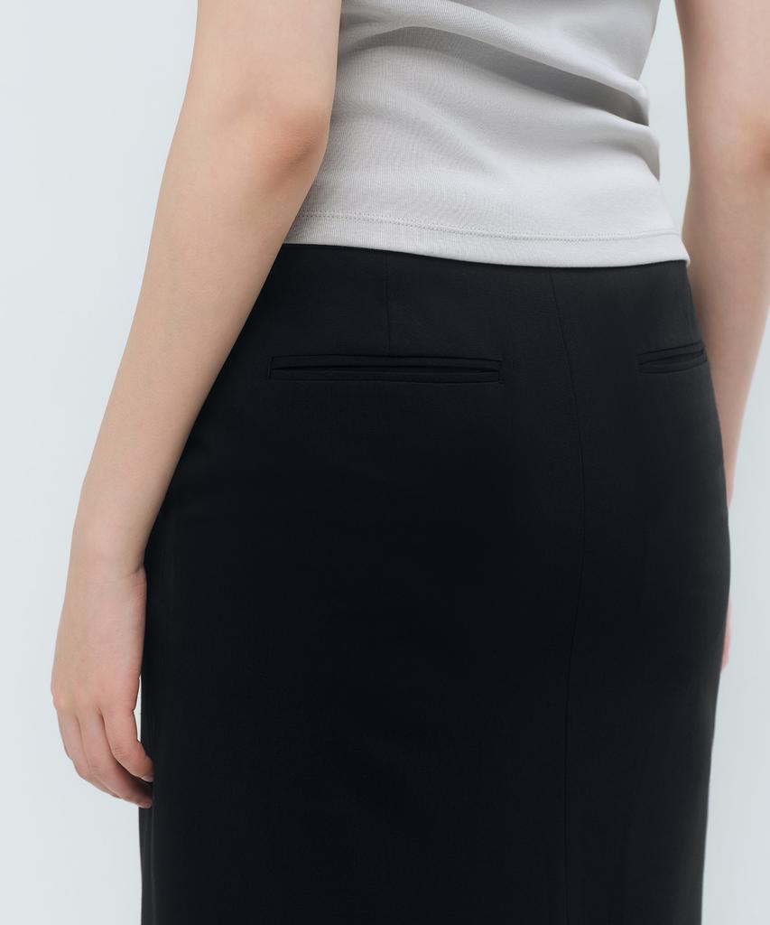 MUSINSA STANDARD WOMAN [Cooltandard] Women'S Straight Maxi Skirt [Black]
