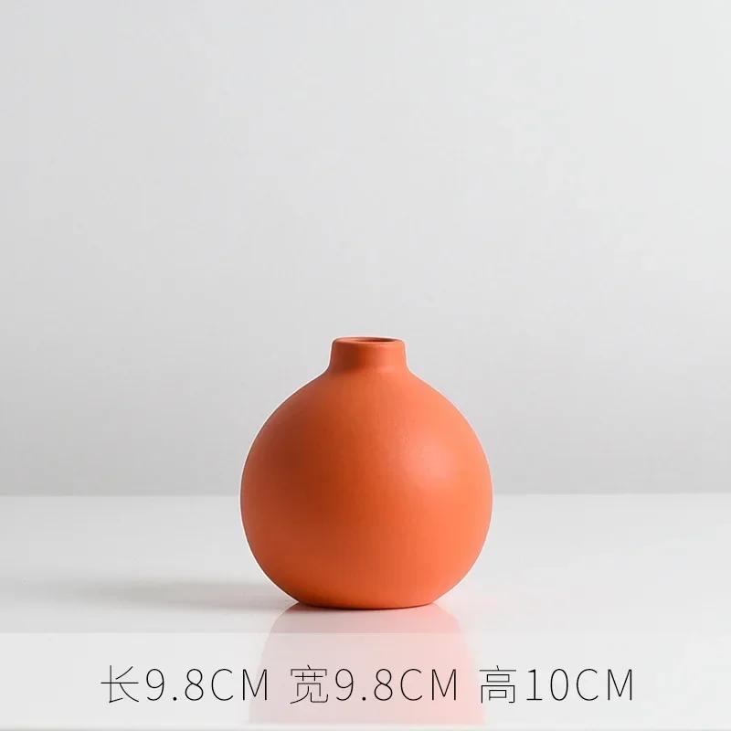 Orange Yellow Blue Nordic Ceramic Dried Flower Vase Decoration Guest Restaurant Ornaments Home Decoration Accessories Gift
