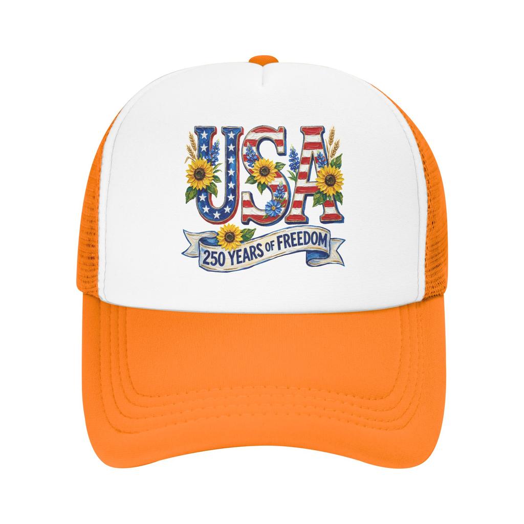 Years of Freedom Mesh Baseball Cap Adult Sport Sun Caps Independence Day Hats Adjustable Summer Trucker Caps
