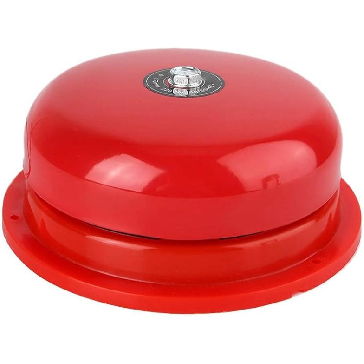 Ciglow Fire Alarm Bell, 220V/24V/12V 6inch Stainless Steel School Factory Warehouse Electric Bell 100db AC 50HZ(24V)