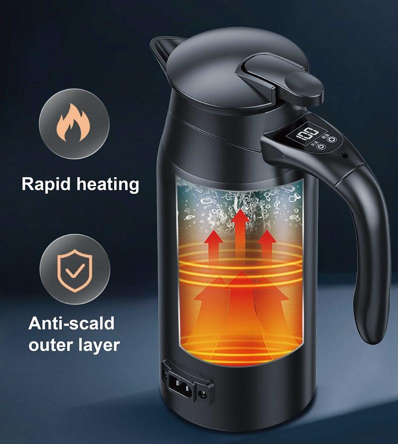 Xiaomi 800ml Universal Smart Car Kettle Temperature Adjust Electric Kettle Travel/RV Insulated Kettle With Cigarette Lighter 12V/24V
