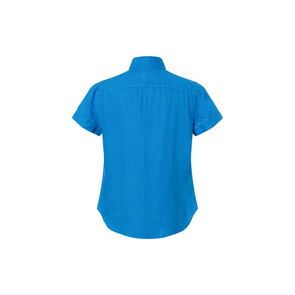 Polo Ralph Lauren SS24 Pony Embroidered Single-Breasted Short Sleeve Shirt Women Shirts Blue 211874919-007