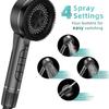 Water Saving High Pressure Filter Shower Head 4 Sprays Setting Massage Hand Showerhead For Enhanced Bath Experience