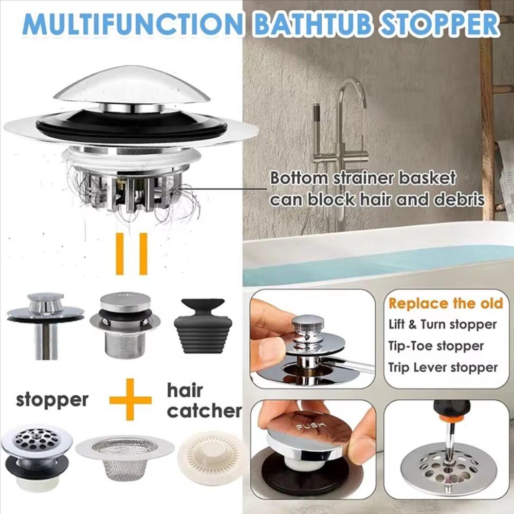 Lift And Turn Tub Stopper Drain Cover Drain Hair Catcher Drain Protector Pop Up Stopper  Drain Hole