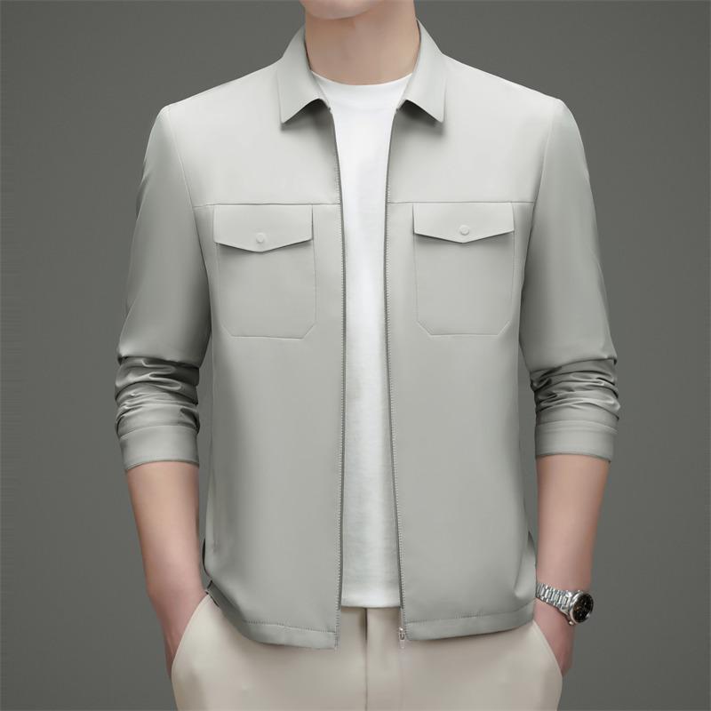 2026 Men's Spring Lapel Zipper Jacket: Casual, Trendy, and Versatile for Middle-aged Dads