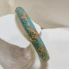 Extra Width Enamel Bangle 1cm Colorful Enamel Bangle Five Leaves Enamel Bracelet  Souvenir Gift