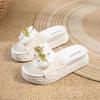 Thick Soled Slippers for Women's Outdoor Wear, Fashionable and Comfortable In Summer. One Line Slippers for Casual Beach Wear