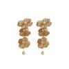 Silver Needle Diamond Metal Flower Hollow Fringed Earrings Light Luxury Premium Earrings European and American Cold Wind Earrings