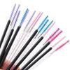Straight Head Mascara Brush & Eyelash Curler Set - Disposable Spiral Rod with Crystal Eyebrow Comb