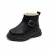 British-Style Kids' Winter Boots: Fleece-Lined, Soft-Soled Cotton for Boys & Girls, Martin Design.