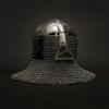 Medieval Bascinet Nasal Helmet with Chainmail Aventail Knight Armor Helmet for LARP, SCA, and Cosplay Gift
