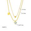 Titanium Steel Layered Necklace with Heart Pendants