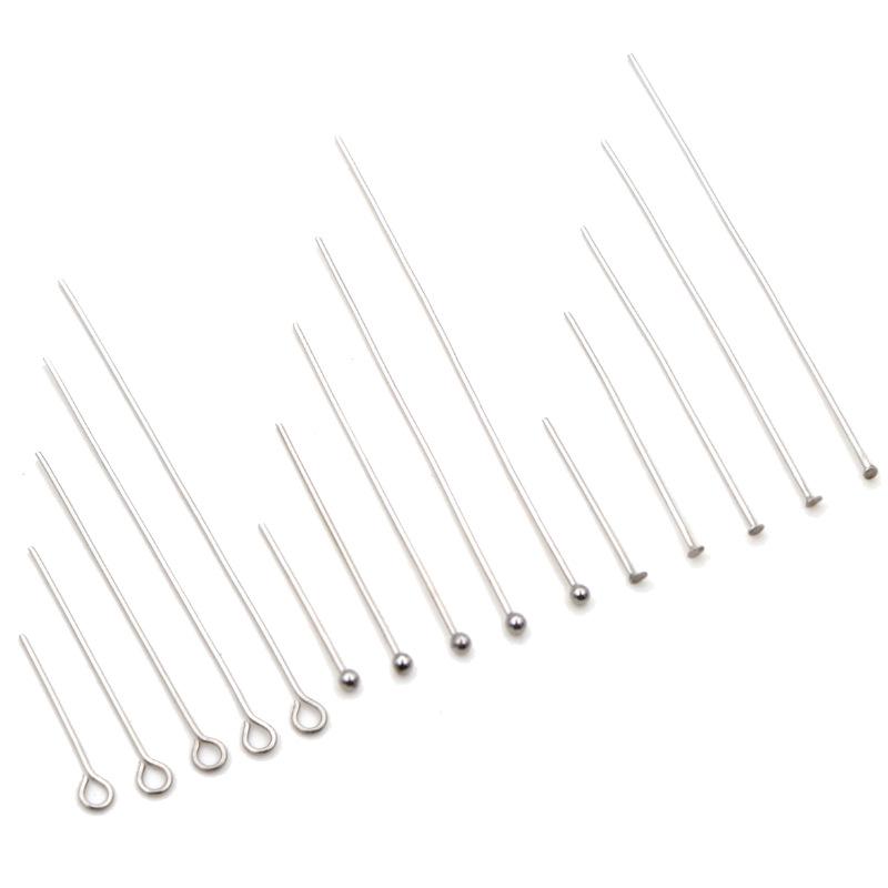 200-Piece Pack: 20-70mm Stainless Steel Ball, Eye, & Flat Head Pins for DIY Jewelry