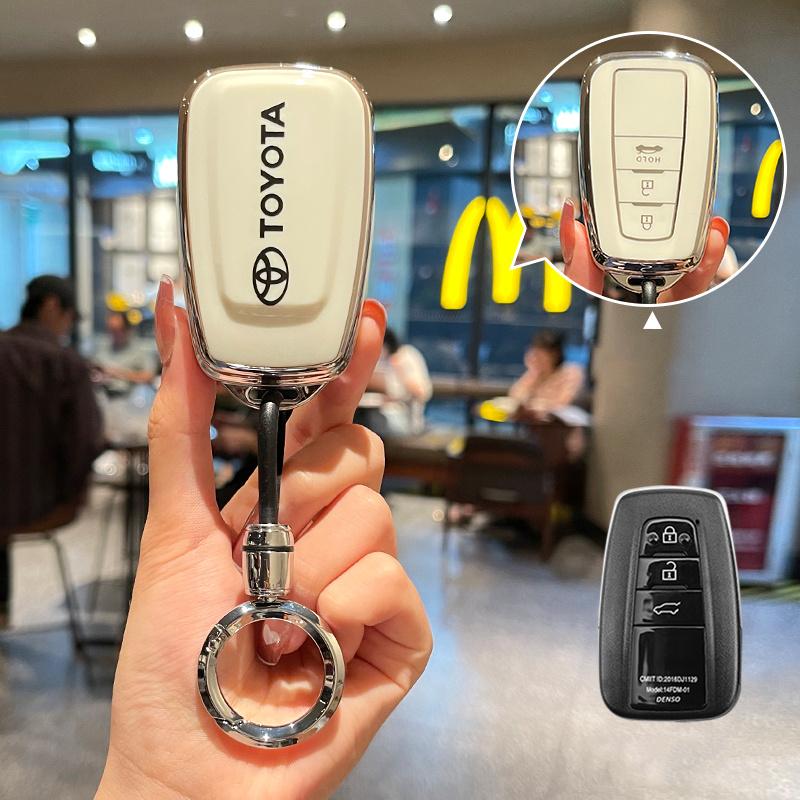 TPU Car Key Case Cover All-inclusive Shell For Toyota Corolla Hybrid 2021 Rav4 Land Cruiser Prado Camry Highlander Prius C-HR