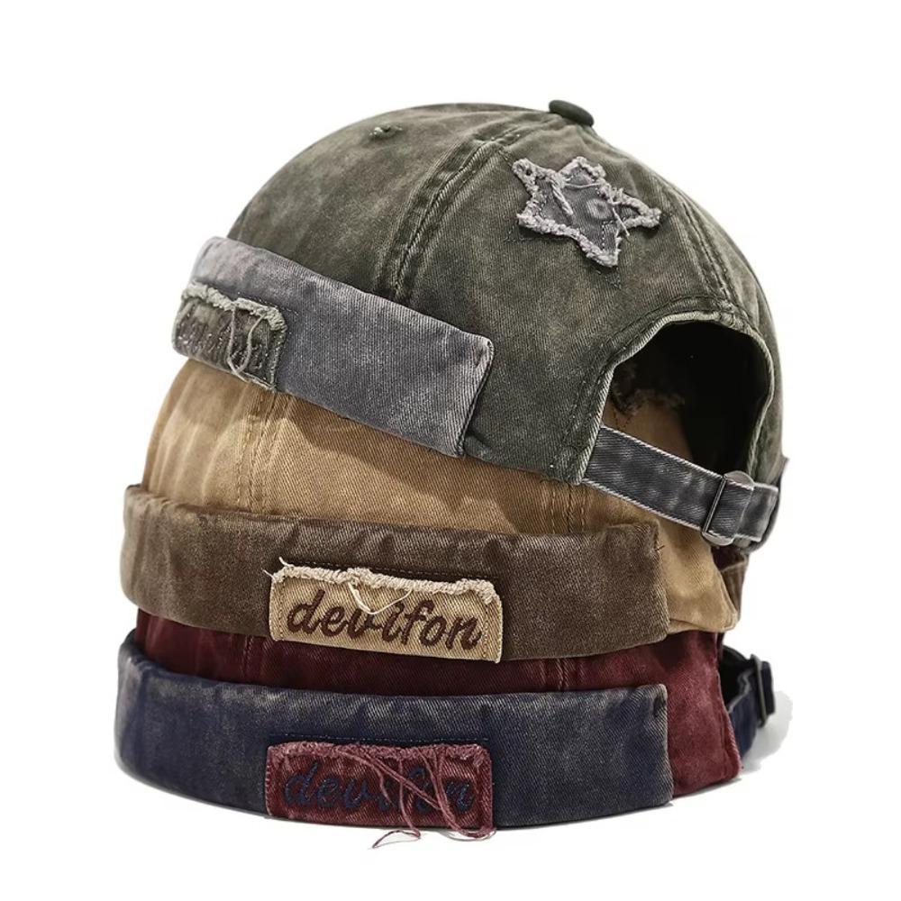 Adjustable Docker Cap Retro Hip Hop Hat Versatile Melon Hat  Unsiex
