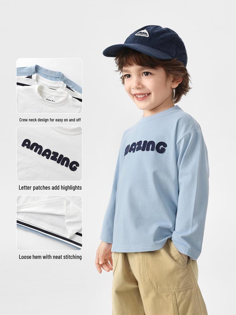 Right European Boys' Long-Sleeve T-Shirt 2026 Spring/Autumn New Style for Toddlers