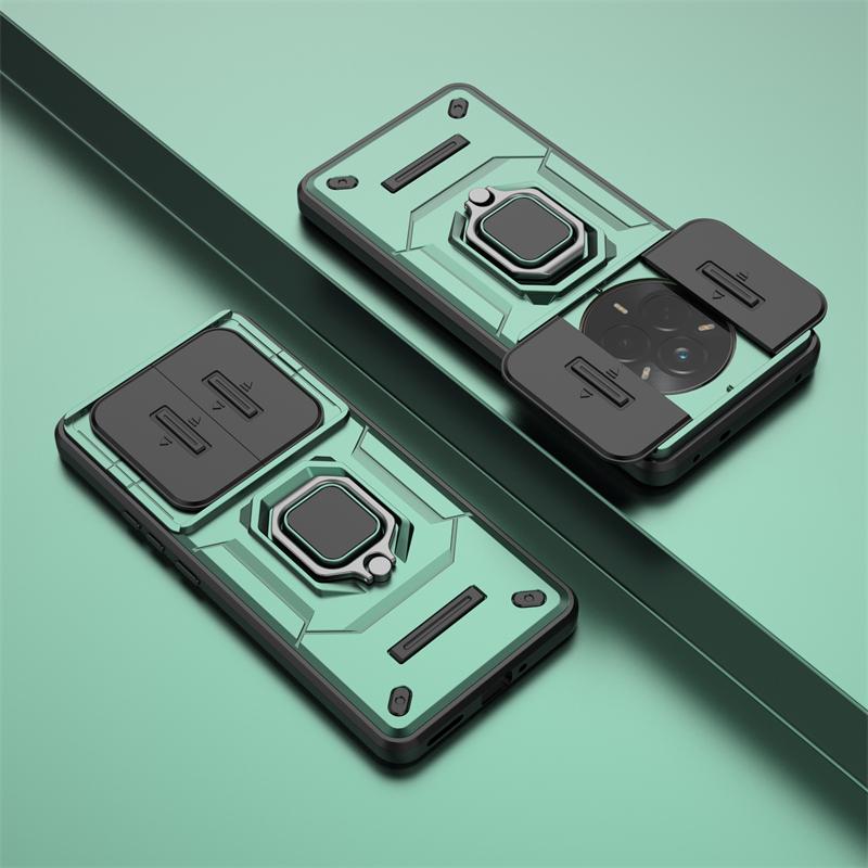 

Чехол-держатель для телефона Realme 14 Pro, чехол для Realme 14 Pro 5G Global, раздвижной чехол с окном, задняя крышка For Realme 14 Pro зелёный