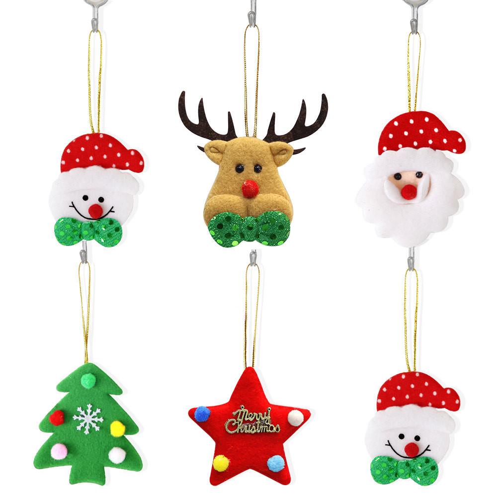 Unique Plush Christmas Tree Hanging Decorations Featuring Snowman Reindeer And Santa