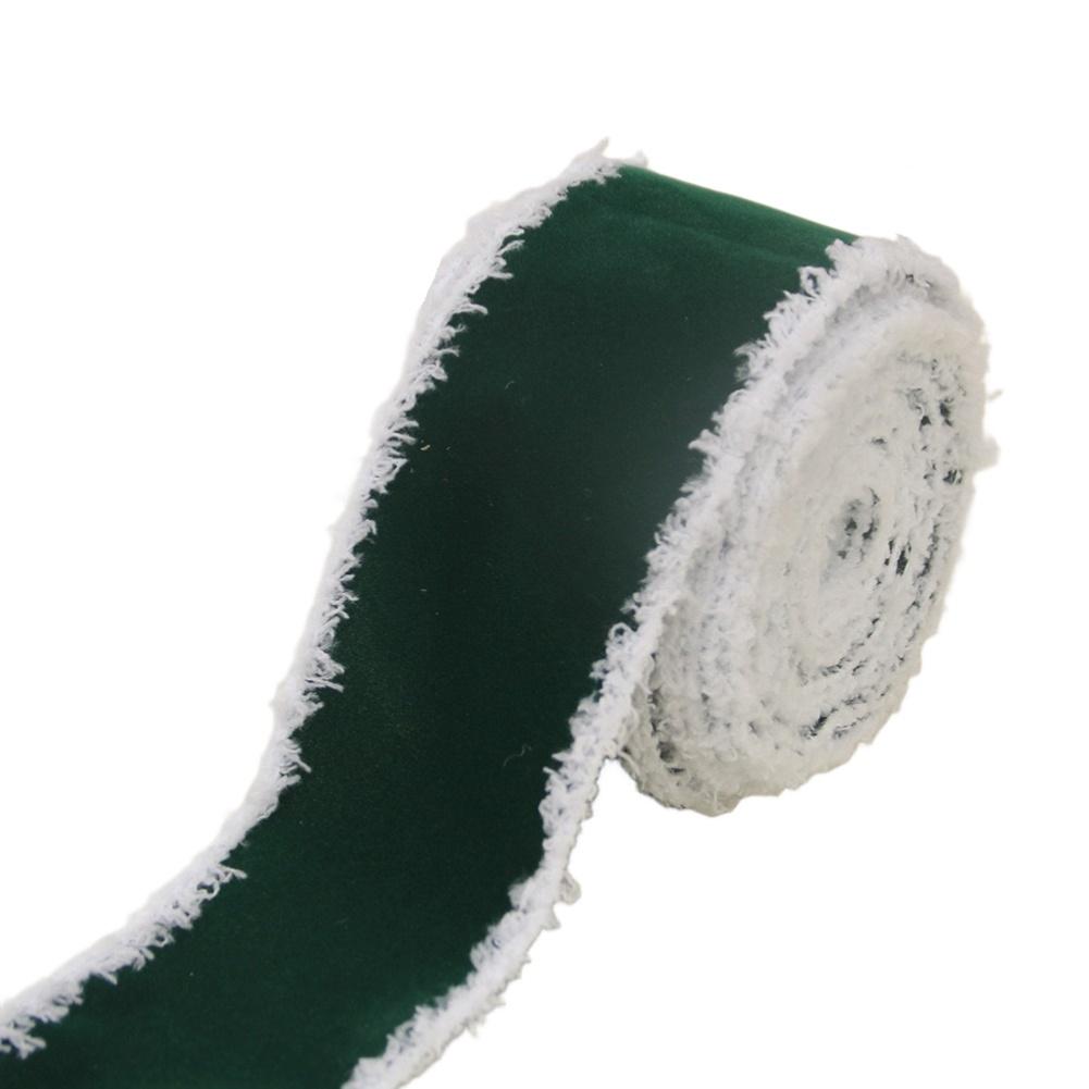 Christmas Ribbon Flocking Christmas Ribbon White Edge Suede Bow Present Wrapping DIY Bow Crafts Party Christmas Decoration
