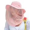 Mosquito Head Net Hat Sun Protection Bucket Hat with Hidden Net Mesh Foldable Fly Protection Netting Hat for Outdoor Fishing Hiking