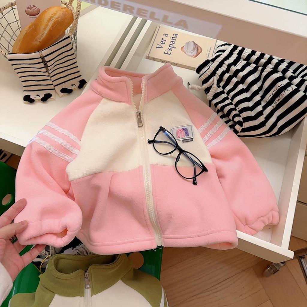 Kids' Fleece-Lined Outerwear Jacket: New Style Orly for Boys, Warm Girls' Jacket, Baby Thickened Autumn/Winter Cotton Wear.
