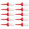 10pcs Golf Tees Brush Type Low Resistance More Distance Consistent Height Plastic Tees for Golf Driver TrainingRed