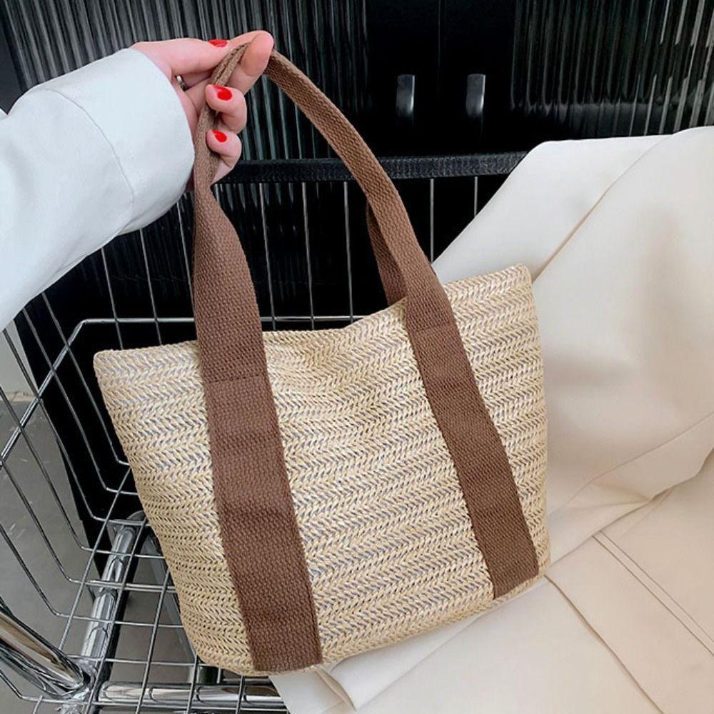 

Соломенная сумка Соломенная сумка через плечо Женская тканая сумка в корейском стиле Универсальная соломенная сумка-тоут для отпуска