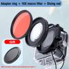 16X Macro HD Filter for GoPro 11 10 9 8 Black Waterproof Case Diving Red Purple Filter + Lens Cap + 58mm Adapter Ring