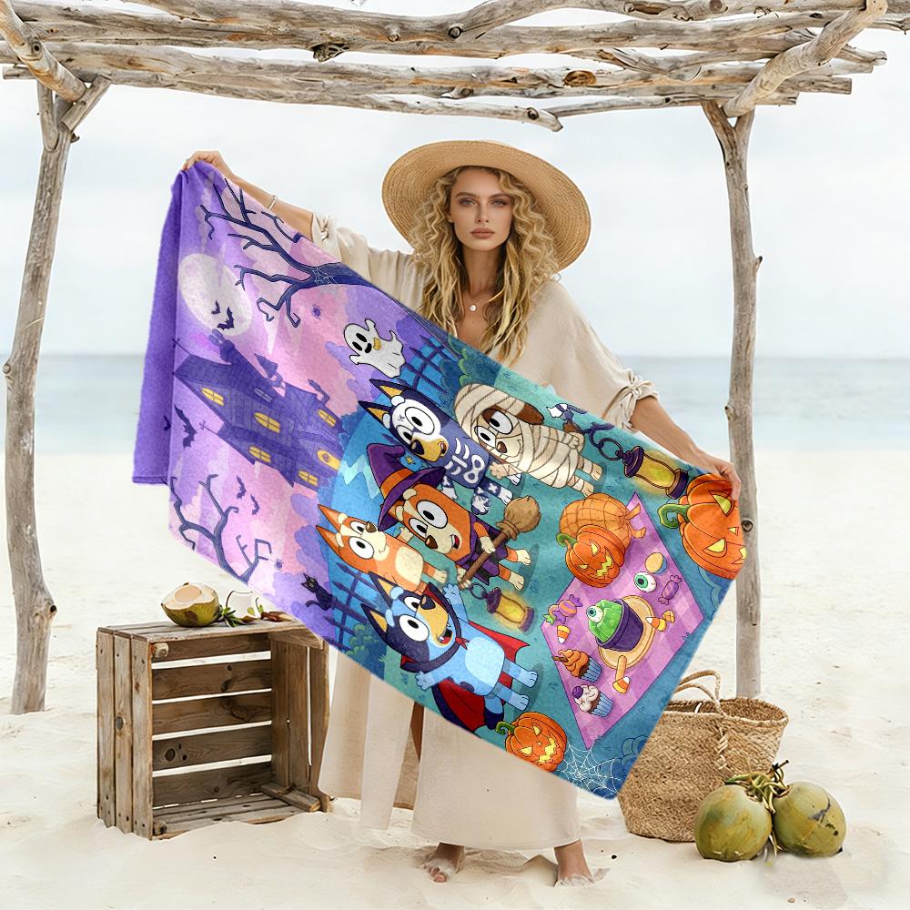 Halloween Party Cemetery Beach Towel High Absorbency & Quick-Dry Comfortable Lightweight