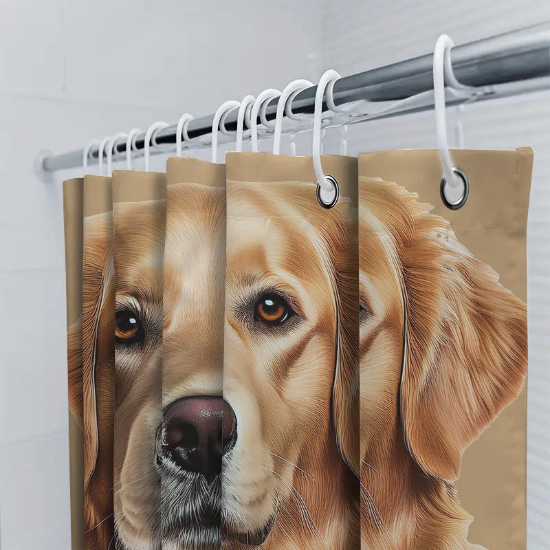 Golden Retriever Duschvorhang Dekorativ Wasserdichtes Gewebe Heim Badezimmer Dekoration Individuelle Größe Verfügbar.