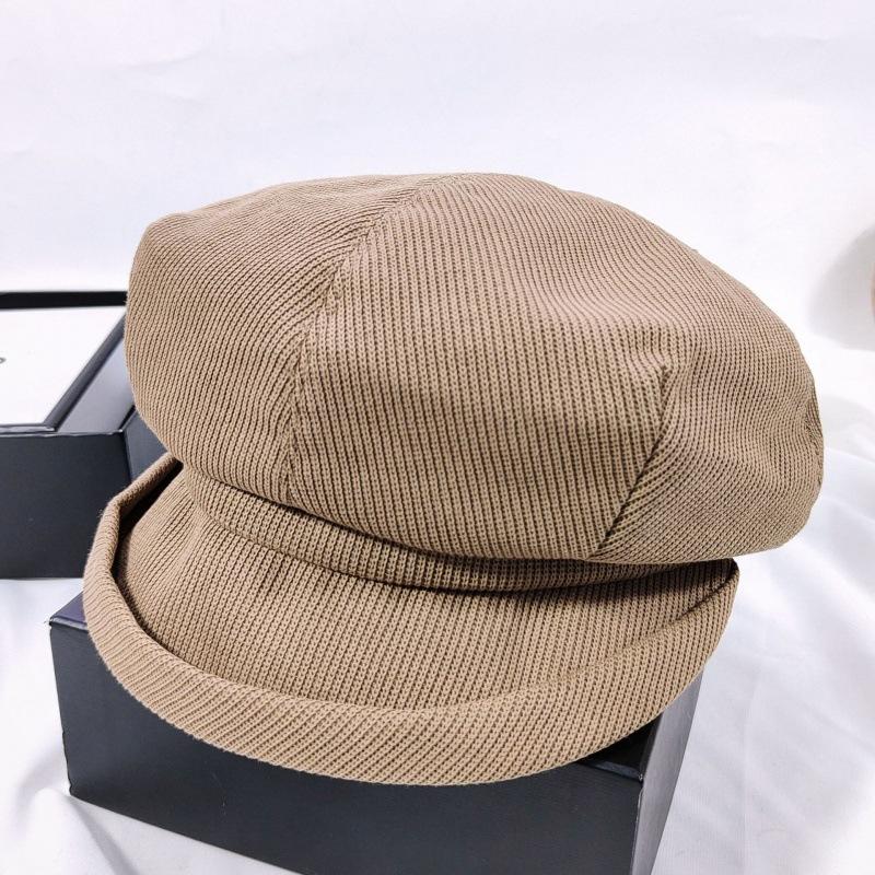 New Fashion Beret Hat Women Vintage Newsboy Cap With Short Brim Painter'S Artist Octagonal Hat For Autumn/Winter New