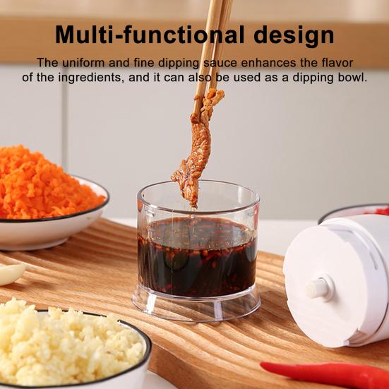 Manual Garlic Chopper Stainless Steel Blades Easy Garlic Mincer Dishwasher Safe Kitchen