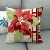 Christmas Spring Bird Flower Oil Painting Digital Printing Short Plush Pillow Covers For Sofa Office Cushion Cover Home Goods