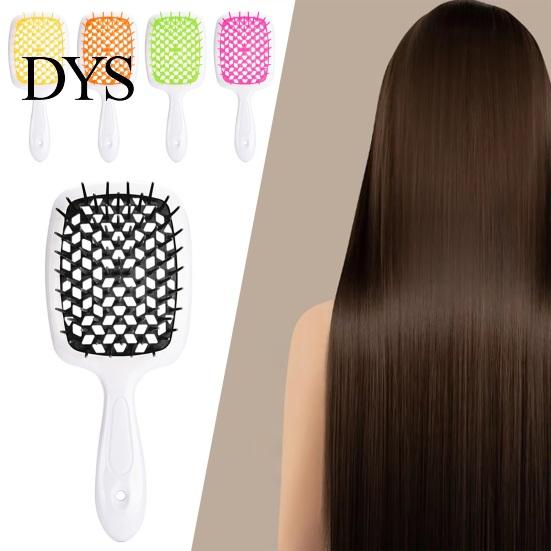 Ergonomic Grip Hair Brush Detangling Hollow Handle Scalp Massage Women Girls Wet Mesh Design Dry Long Curly Fluffy Styling Comb Hairdressing Tool And