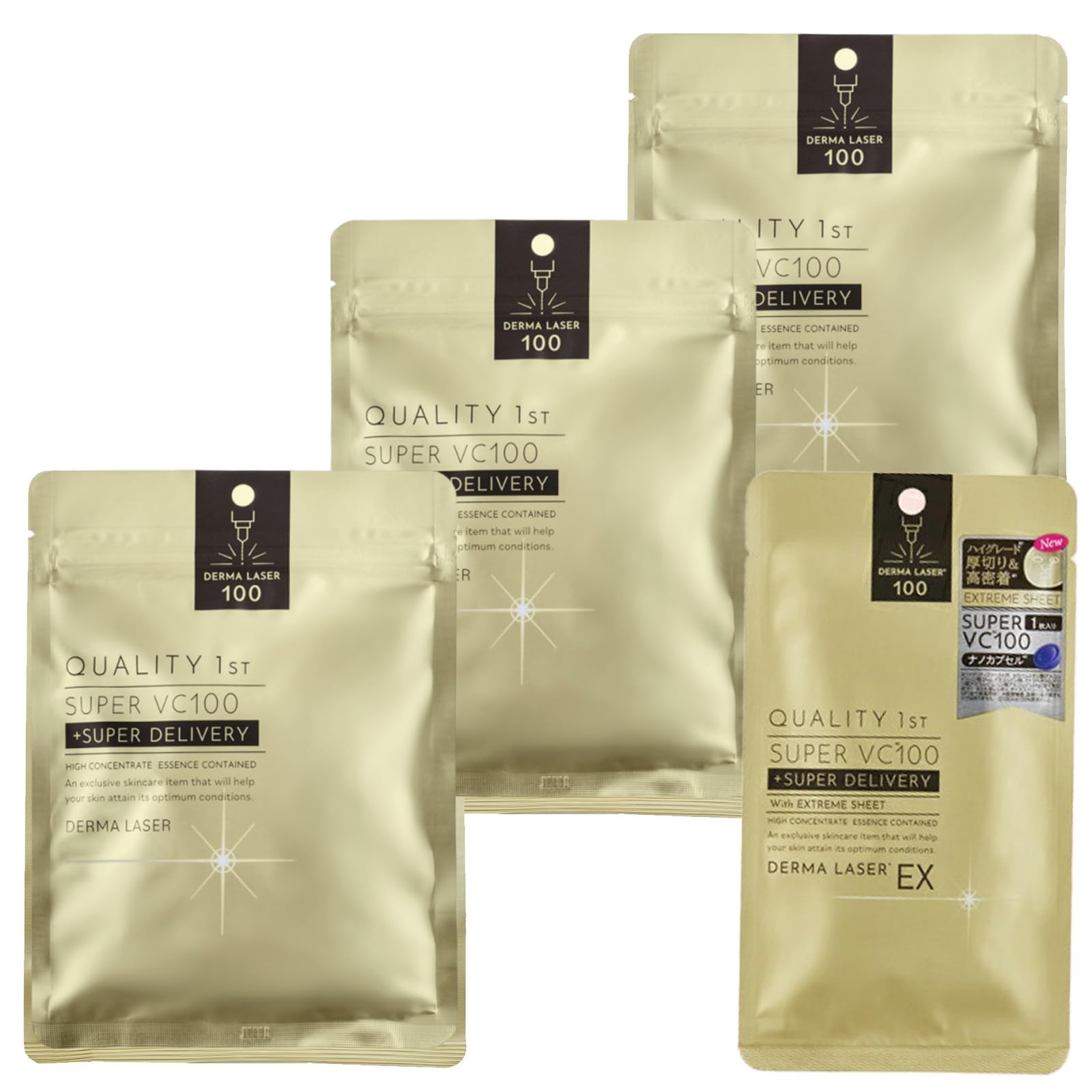 

Quality 1st Derma Laser Super VC100 Mask Pore Care Types of Vitamin Made in Includes 1 EX Super VC Sheet Mask (3-Pack) (4 C) Japan,