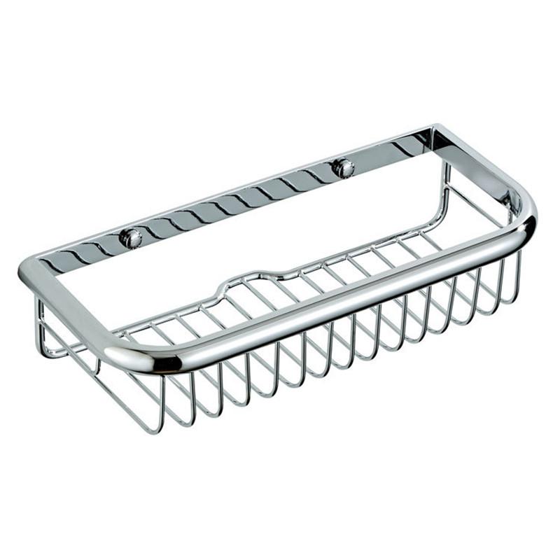 

Wall Mounted Bathroom Utensil Basket Electroplating Toilet Brass Boxy Net Hardware 30cm Silver серебряный
