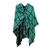 Châle Cape Couleur Unie Européen et Américain Imitation Cachemire - Écharpe Vêtement d'Extérieur Chaud Automne/Hiver pour Femme