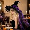 Lace Trim Gothic Hat Wide Brim Cosplay Costume Hat Dramatic Witch Hat  Women’s Costume