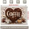 2D Coffee Lover Photoshoot Backdrop, Coffee Bean Heart and Coffee Cups Background
