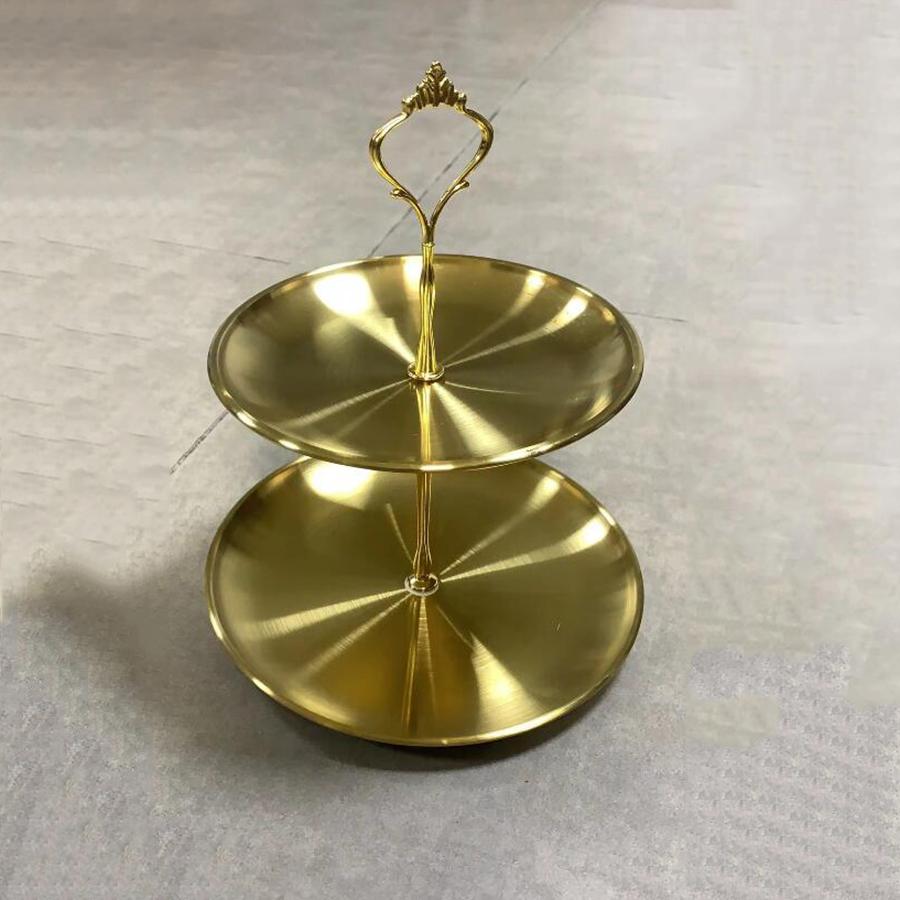 

1 шт., Трехъярусная подставка для торта из нержавеющей стали, Торт, Тарелка для закусок, День рождения, Свадебная вечеринка, Подставка для десертов, Настольная подставка для десертов