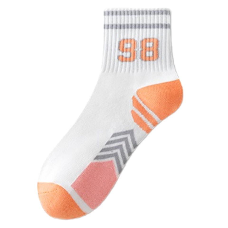 Women's Mid-Calf Pure Cotton Running Socks for Spring and Autumn - Ideal for Outdoor Sports, Badminton, and Basketball.