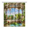 Rural Landscape Shower Curtains Creek Stone Lotus Buddha Bath Curtain Natural Scenery Waterproof Bathroom Home Decor With Hooks