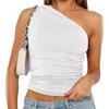 Evropsko-americký crop top na jedno rameno: Letní šle pro ženy