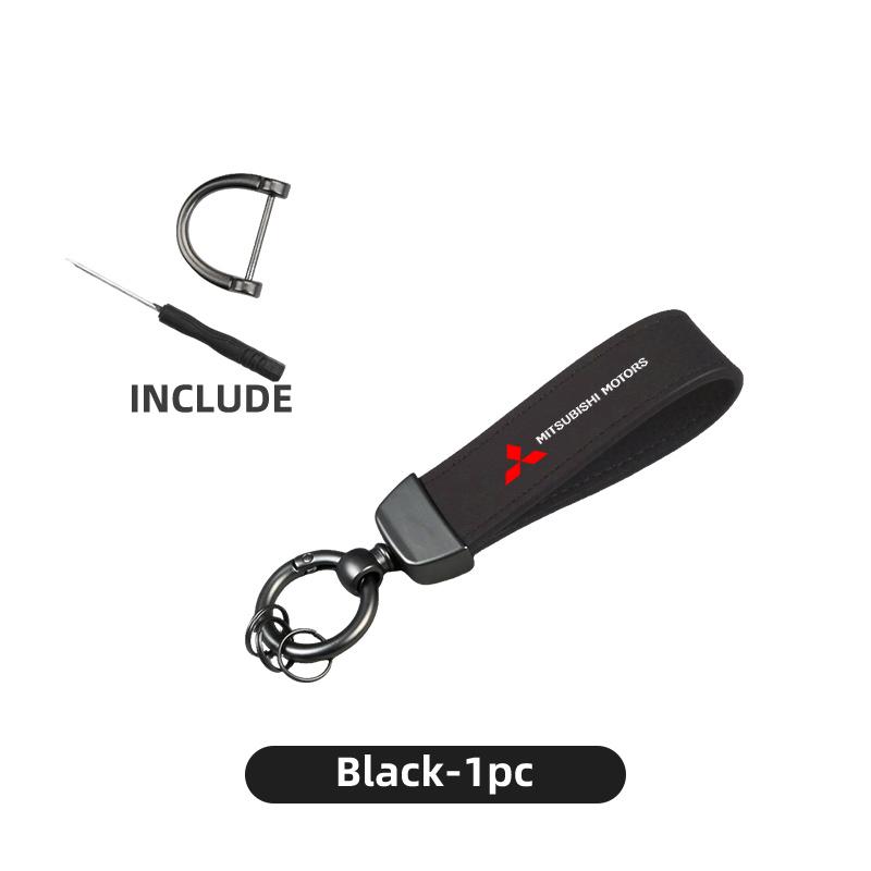 cxytvd1 Leather Simple Unisex Auto Logo Keychain Key Ring Chain Holder For Mitsubishi Outlander Lancer L200 ASX Pajero Grandis Eclipse
