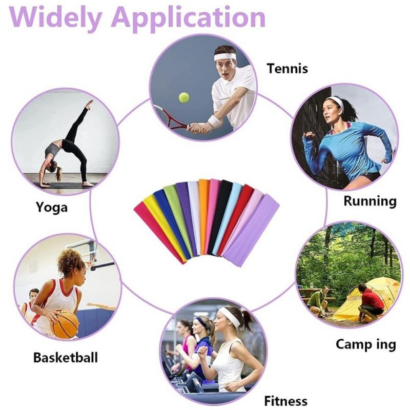3 Pack, Solid Color Sports Sweat-Wicking Stretch Everyday Headbands for Women's Casual, Solid Color Elastic Headbands