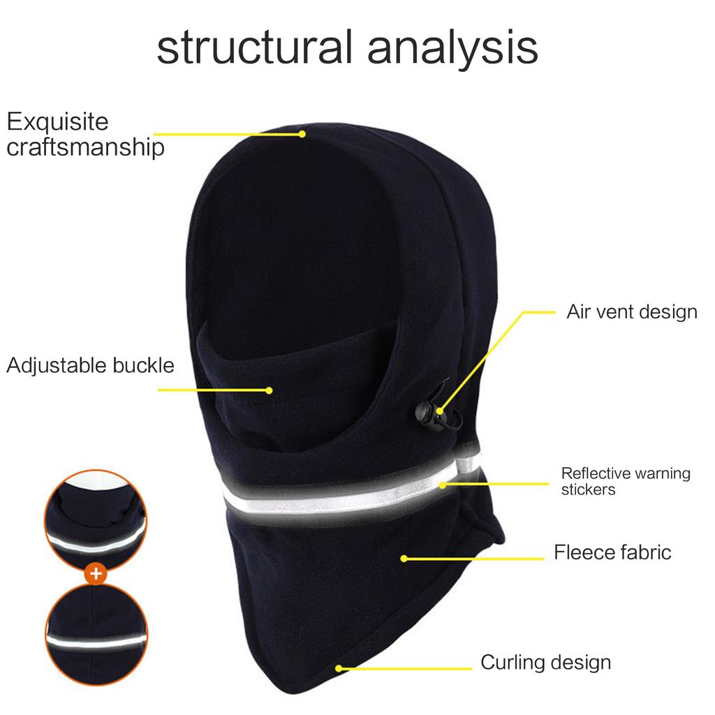 Reflective Winter Warm Hat for Outdoor Activity Women Men Unisex Cold Weather Balaclava Cap Windproof Neck Protect Hat
