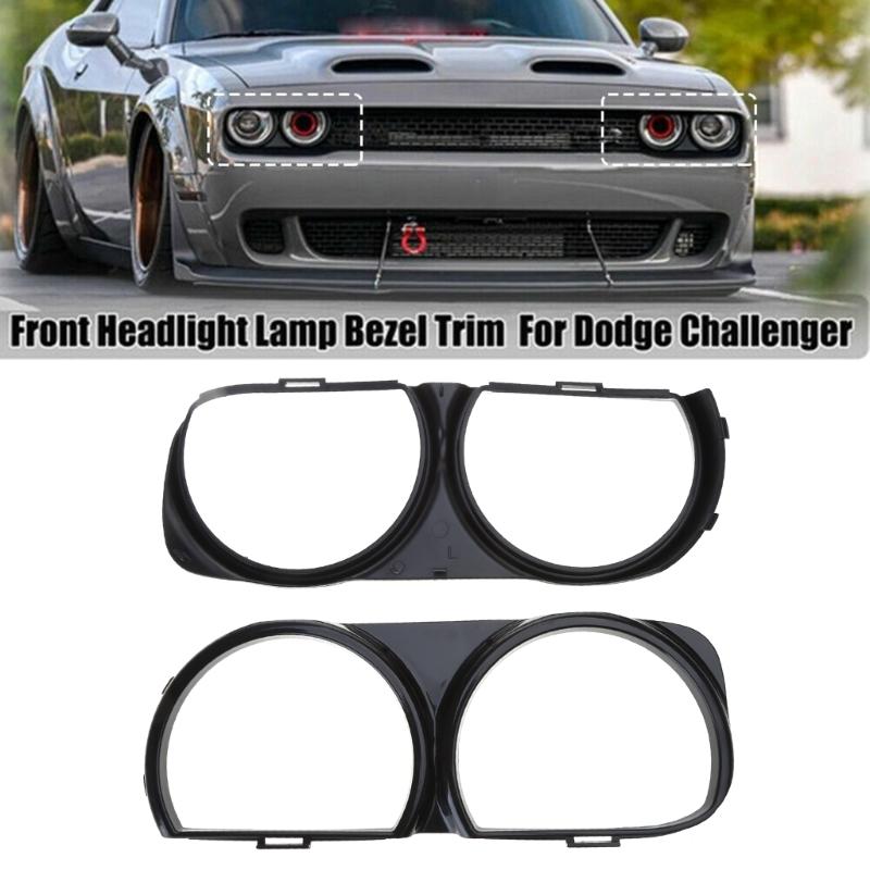 Upgraded Headlights Frame Replacement Front Lamp Headlight Bezel Set Easy Installation Suitable for -Challenger