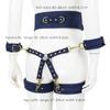 Bundle set includes waist belt, wrist and thigh covers, cross buckle, adult game restraint device, handcuffs, leg covers, and sex toys