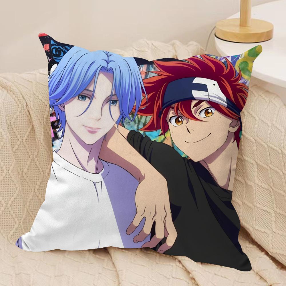 Sk Miya Chinen Langa Hasegawa Cushion Cover Silky Short Plush Invisible Zipper Dustproof Sofa Pillow Case For Home Decor