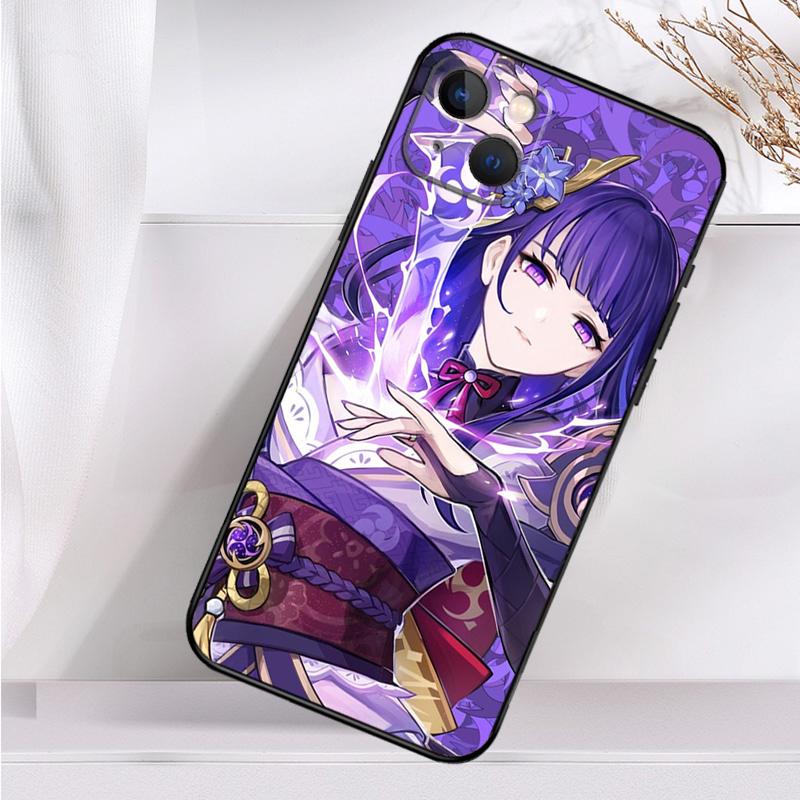 Genshin Impact Raiden Shogun Shockproof Case For iPhone 17 15 16 Pro Max 11 14 Plus 12 13 Mini 16e 17 Air Phone Cover